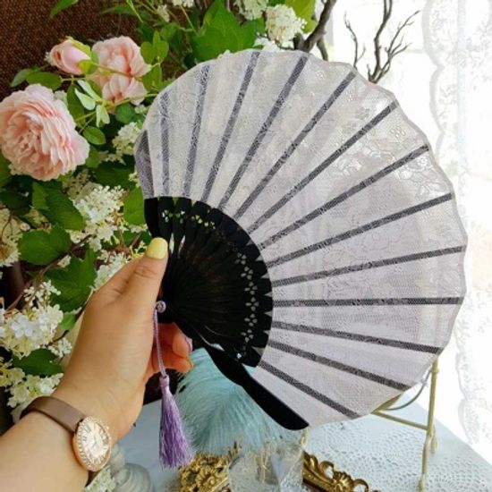 레이디 레이스 접이식 부채