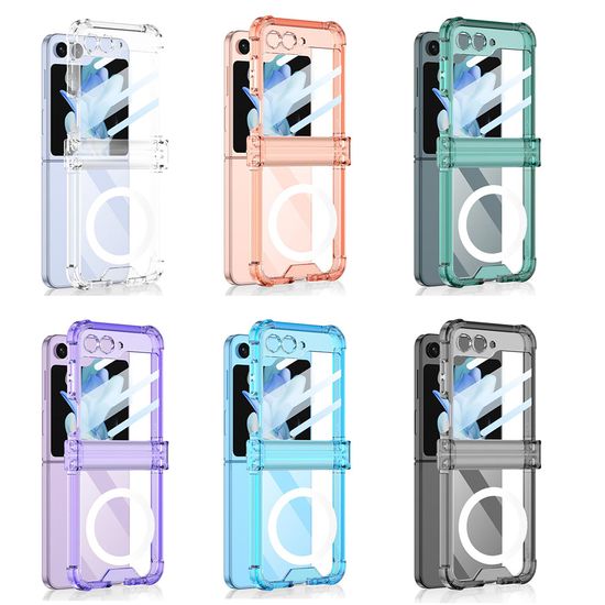 갤럭시z플립 6 5 마그네틱 링 풀커버 TPU 투명 케이스