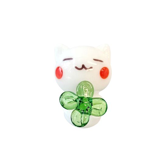 유리 미니어쳐 클로버 고양이
