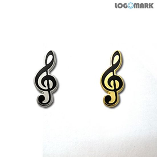 높은음자리표 뺏지(은색)