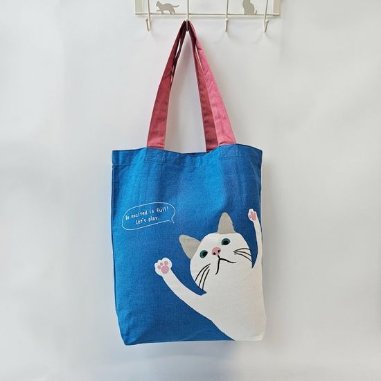 야옹이 타챤 컬러 에코백 3color