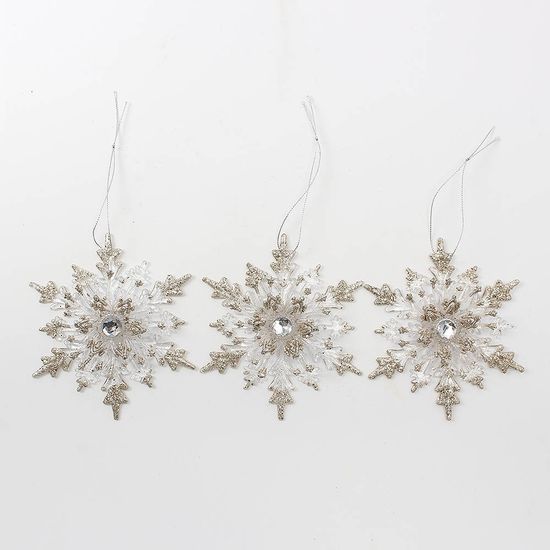 [도토로] 럭셔리 오너먼트 3p(골드눈결정)