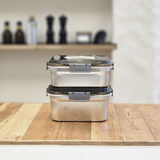 아비스 스텐 밀폐용기 1.8L+2.5L 정사각 2종 세트