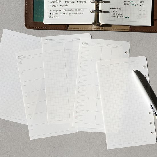 [날짜형] 새틴 레이어북 리필 A6 - 2026 위클리 