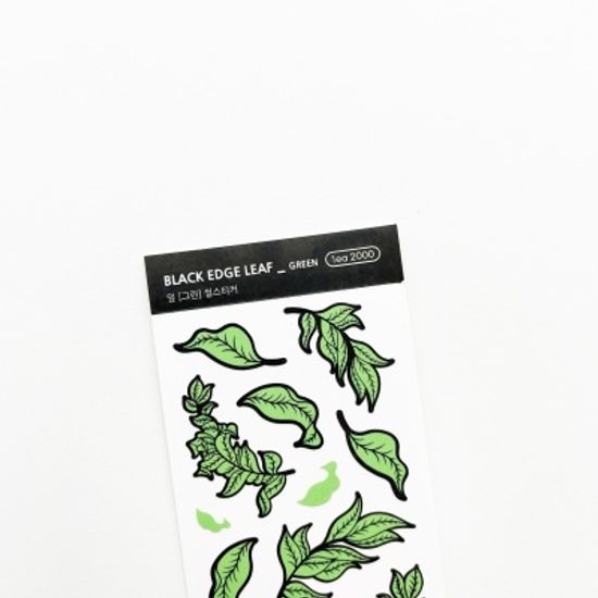 푸푸남 잎 그린 씰스티커