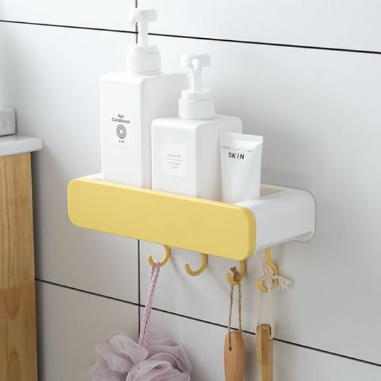 더홈 접착식 대야거치 욕실선반 세숫대야걸이 옐로우