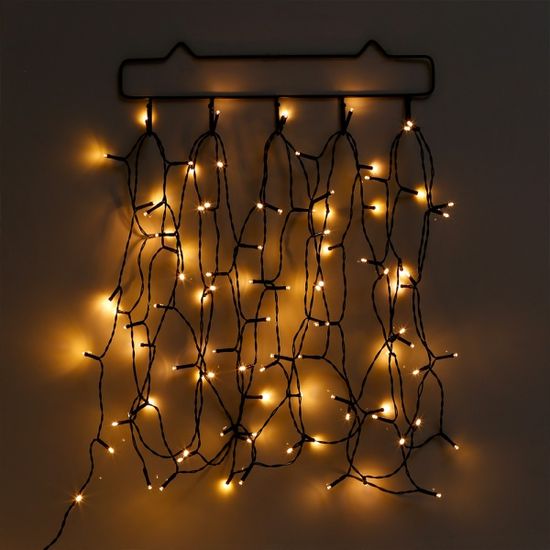 [리빙그로]태양광 100구 검정선 LED 웜색 전구 이벤트