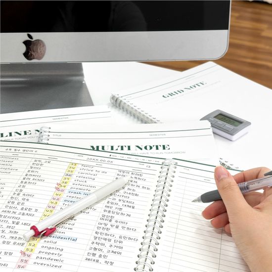 마넷 딥그린 스프링 노트 A4