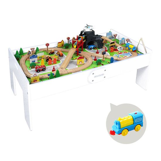 원목 전동 기차놀이 90pcs 플레이 테이블세트