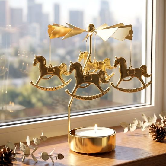 럭키 홀스 회전 캔들 홀더 세트