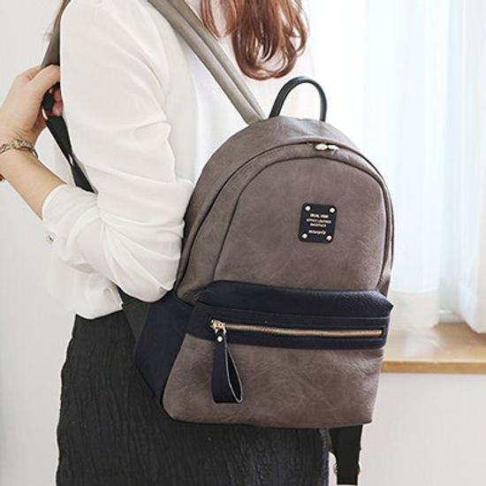 DUAL MINI OFFICE LEATHER BACKPACK  듀얼 미니 백팩