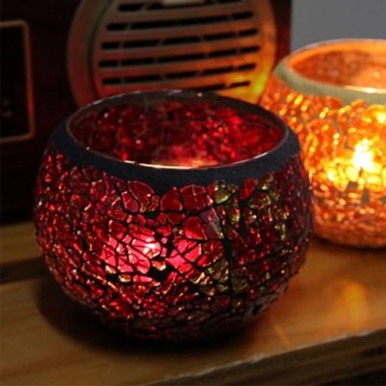 구엘 레드 모자이크 볼 티라이트 홀더