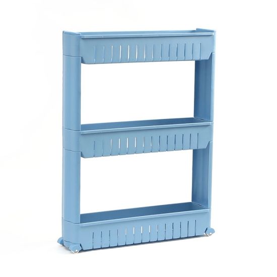 공간활용 3단 이동식 틈새선반(블루) 틈새수납선반