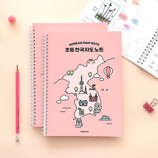 초등 한국지도 노트 (스프링 120g 내지)