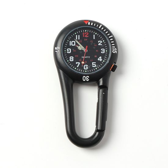[아일렌]아웃도어 카라비너 야광 스포츠 시계(블랙/블