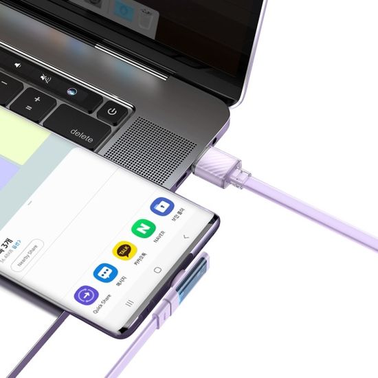 파스텔 90도 플랫 핏 고속충전 케이블 [C타입 8핀 PD]