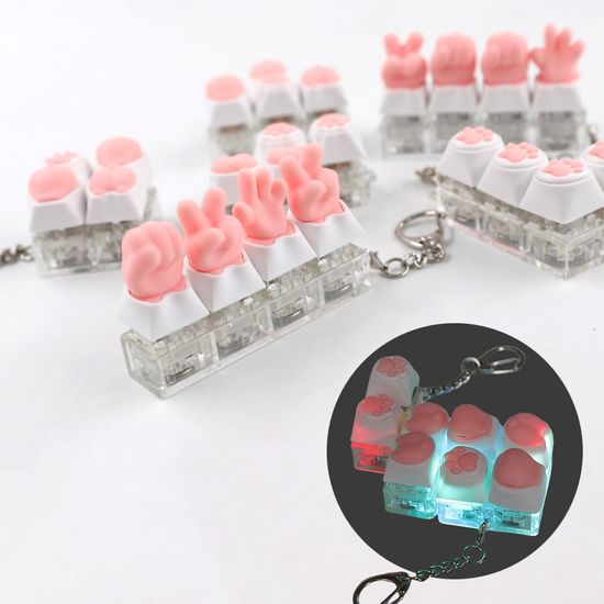 발바닥 손가락 led 키보드 키캡 키링 팝잇 피젯 토이