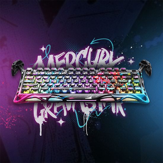그라바스타 머큐리 V75 기계식 키보드/네온 그래피티