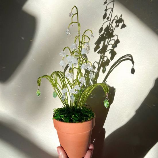 은방울꽃 비즈 재료 끈갈피 식물 화분 만들기 키링 