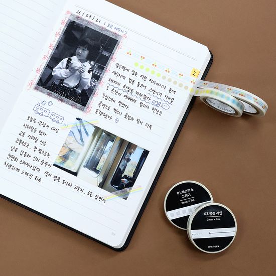 오첵 7mm 기능성 마스킹테이프 10종 다꾸 마테 폴꾸