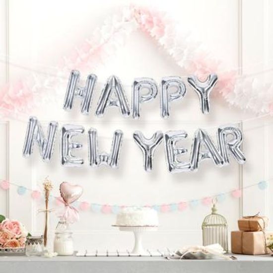 해피뉴이어 은박풍선세트 HAPPY NEW YEAR 실버