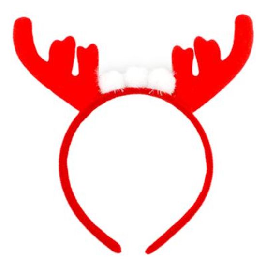 솜방울 루돌프 머리띠 (레드)