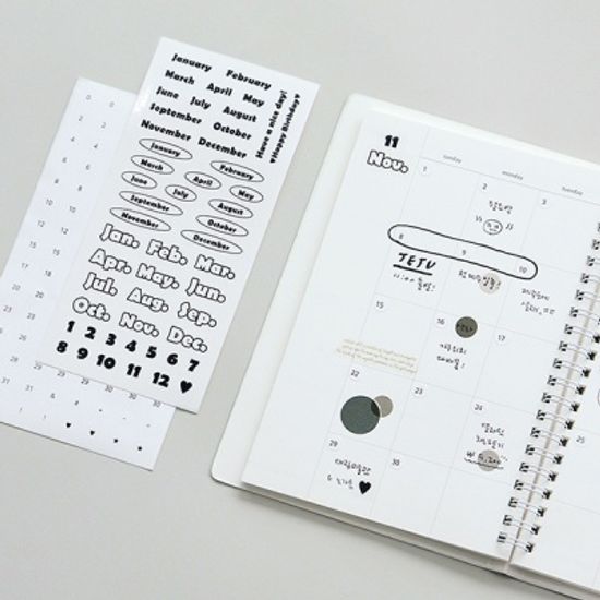 기본 스티커 1000 -날짜/요일/월