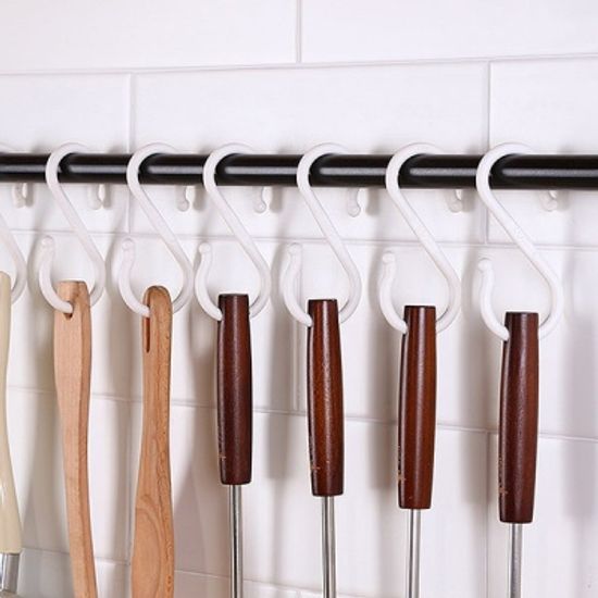 화이트 S고리 다용도걸이 4p세트 2size