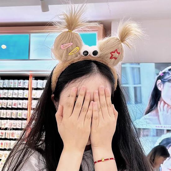 눈알몬스터 캐릭터 꾸미기 머리띠 셀카 밍크 헤어밴드