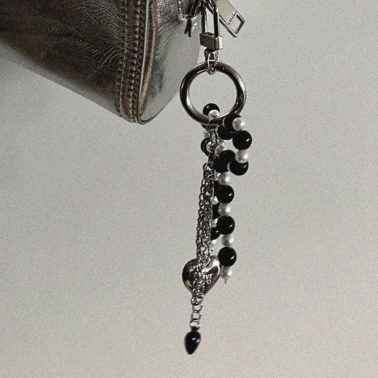 Ribbon layered keyring_black