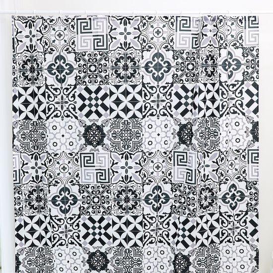 패브릭 에스닉 패턴 방수 샤워커튼 180x180