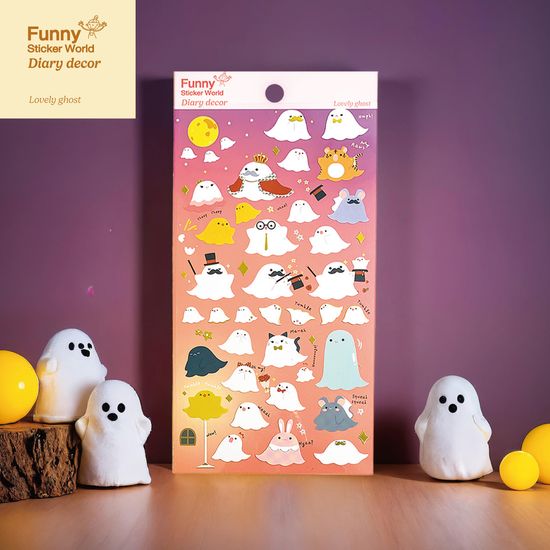 퍼니스티커 AT-206 러블리고스트 아트지 데코 스티커