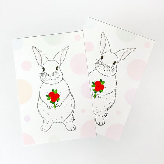 빨간열매 토끼 / 엽서
