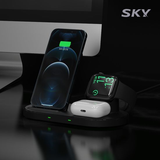스카이 필 아이폰 애플워치 3in1 무선충전기 W51A