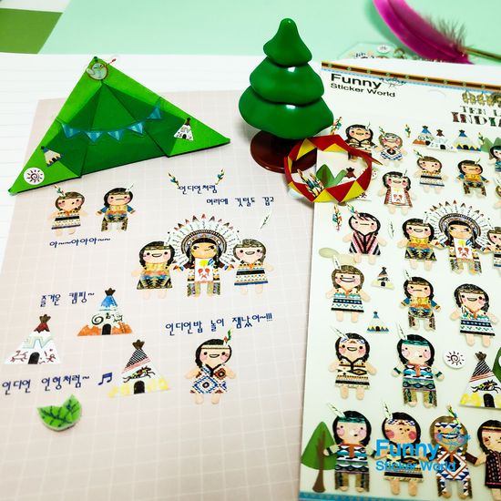 퍼니스티커 C555 인디언 타이백 스티커