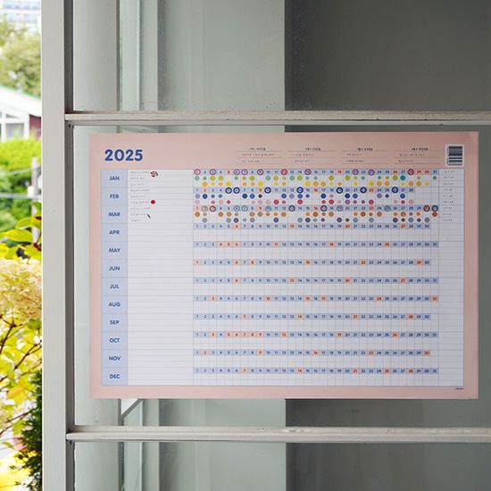 2025년 작심일년 습관 달력 포스터 벽달력