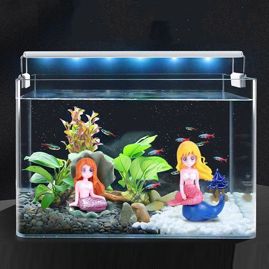 인어공주 귀염 어항 장식 조경 피규어(WC9A6DD)