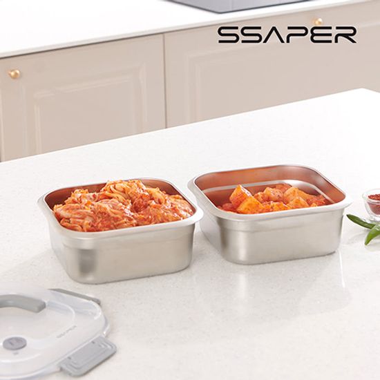 셰퍼 스퀘어락 데일리 스텐 밀폐용기 2종 세트 1800*2