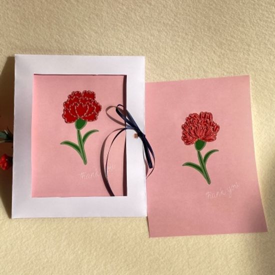 어버이날 자수 핑크카네이션카드 만들기 DIY KIT