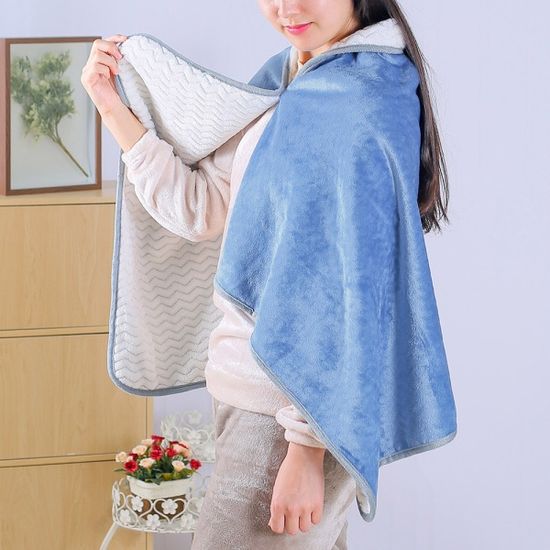 똑딱이단추 이중 극세사 망토 담요(70x130cm)휴대담요