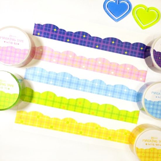 [콩둥이네]5종 체크구름 마스킹 테이프