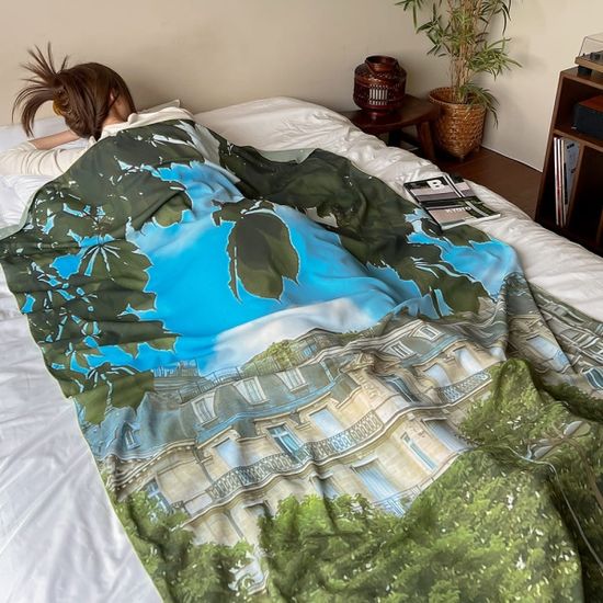 풀잎모양의 액자 115x200 대형 쉬폰 패브릭포스터