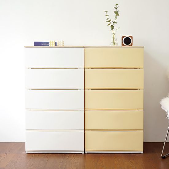 젠틀리 우드상판 플라스틱 서랍장 일반형/와이드형 