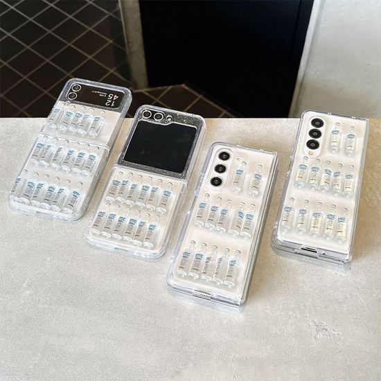 갤럭시Z 플립 폴드 보드카 술병 파츠 투명 하드케이스