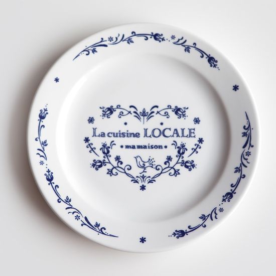 마메종 블루로즈 접시, 플레이트 24cm 1p