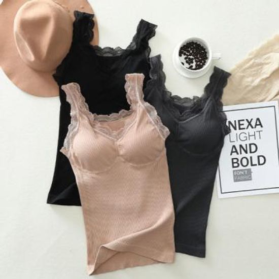 요정 내장캡 골지 레이스 쫀쫀 데일리 브라 나시탑