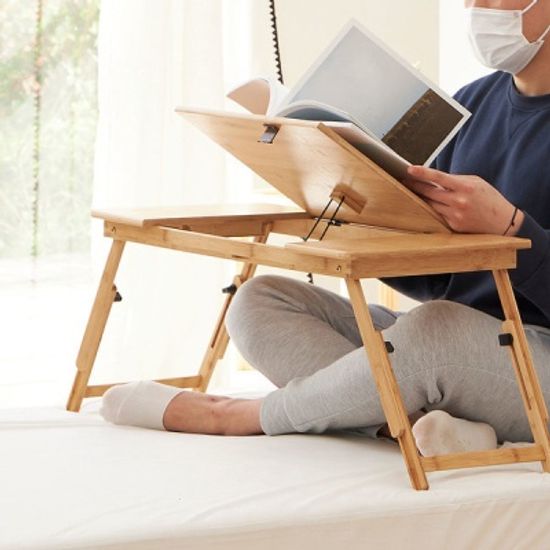 데일리 대나무 원목 침대 각도조절 베드테이블 50cm