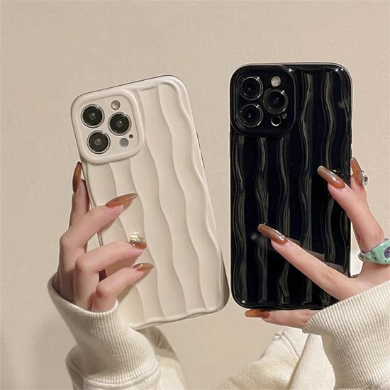 아이폰 15 14 13 12 힙한 캐리어 물결 실리콘 케이스