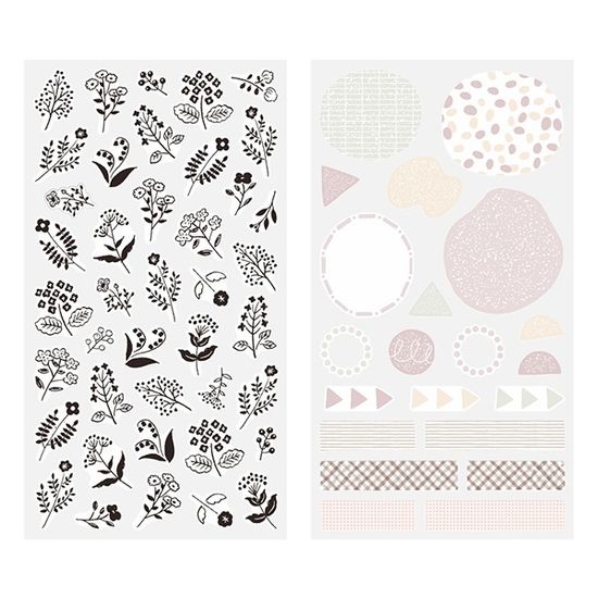 Diary Seal Two Sheets - Monotone Flower