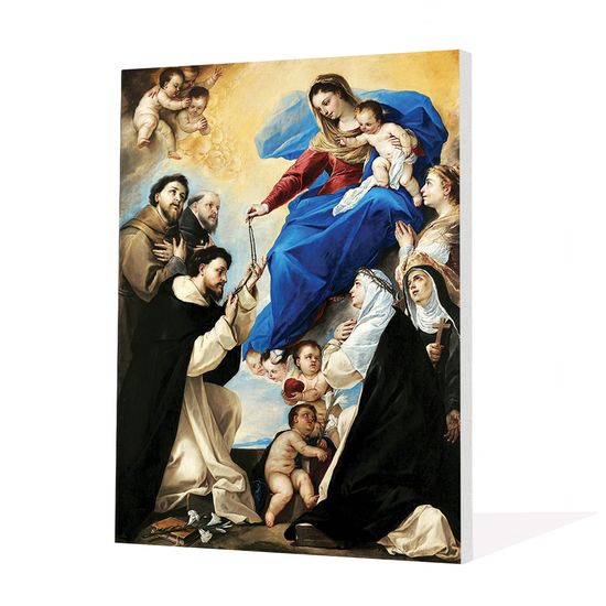 루카 조르다노 - 로사리오의 성모, 캔버스액자